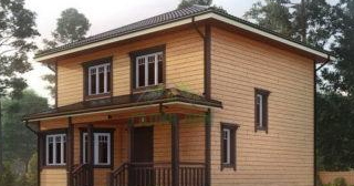 Двухэтажный дом из бруса в Ступино от Строй-Стп - строительство от 137098 руб.