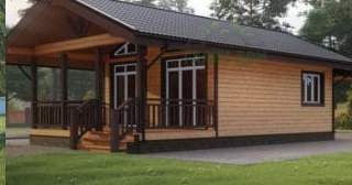 Проект одноэтажного дома из бруса с террасой - Строительство в Ступино от Строй-Стп от 137098 руб.